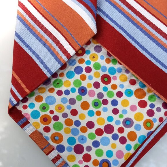 City of London Neck Tie 100% Silk Rep Stripes and Polka Dots - Picture 9 of 11
